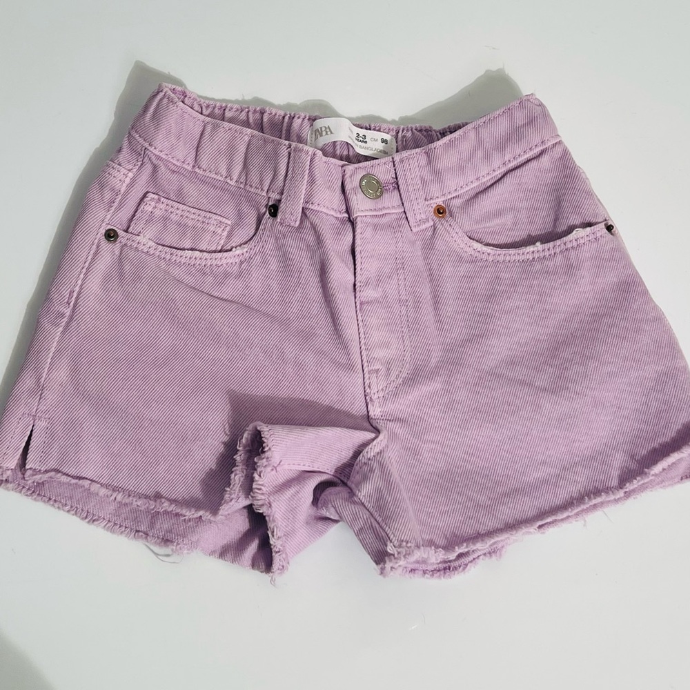 Zara Kids Lilac Denim Shorts Size 2-3 Years